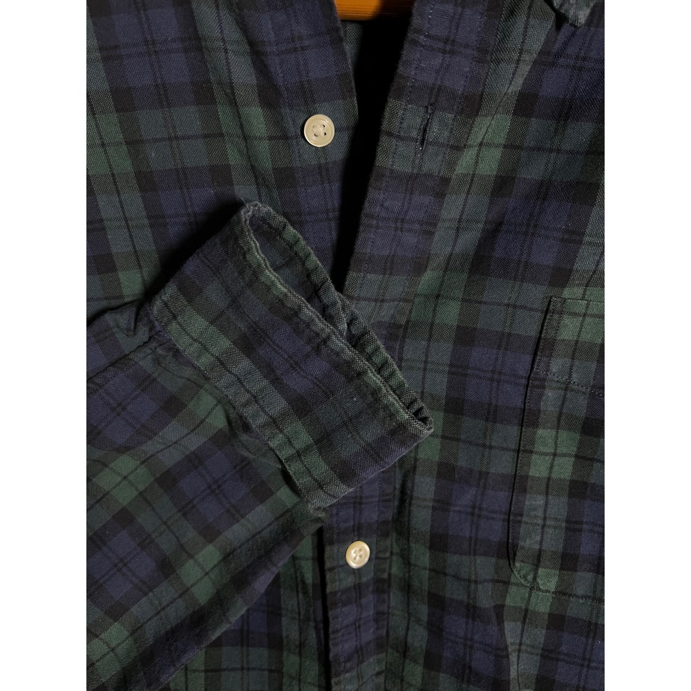 Ralph Lauren Men's Large Slim Fit Blue Green Plaid Long Sleeve Button Down - Picture 7 of 11